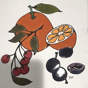 VNT Fruit Design Ceramic Wall Art Wall Decor or Hot Plate